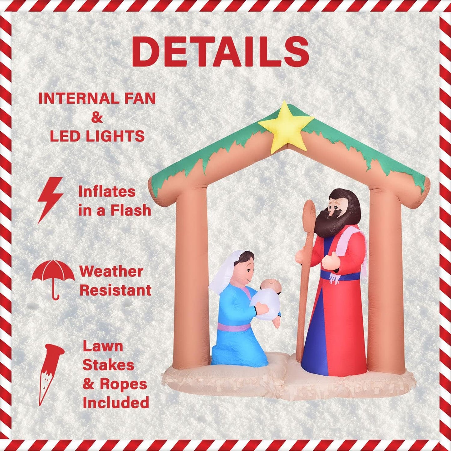 Farm 20ft. Tall Pre-Lighted Christmas Inflatable | Happy Snowman with RGB Lights and Storage Bag | Outdoor Holiday Amplified Holiday Celebration Party Decoration