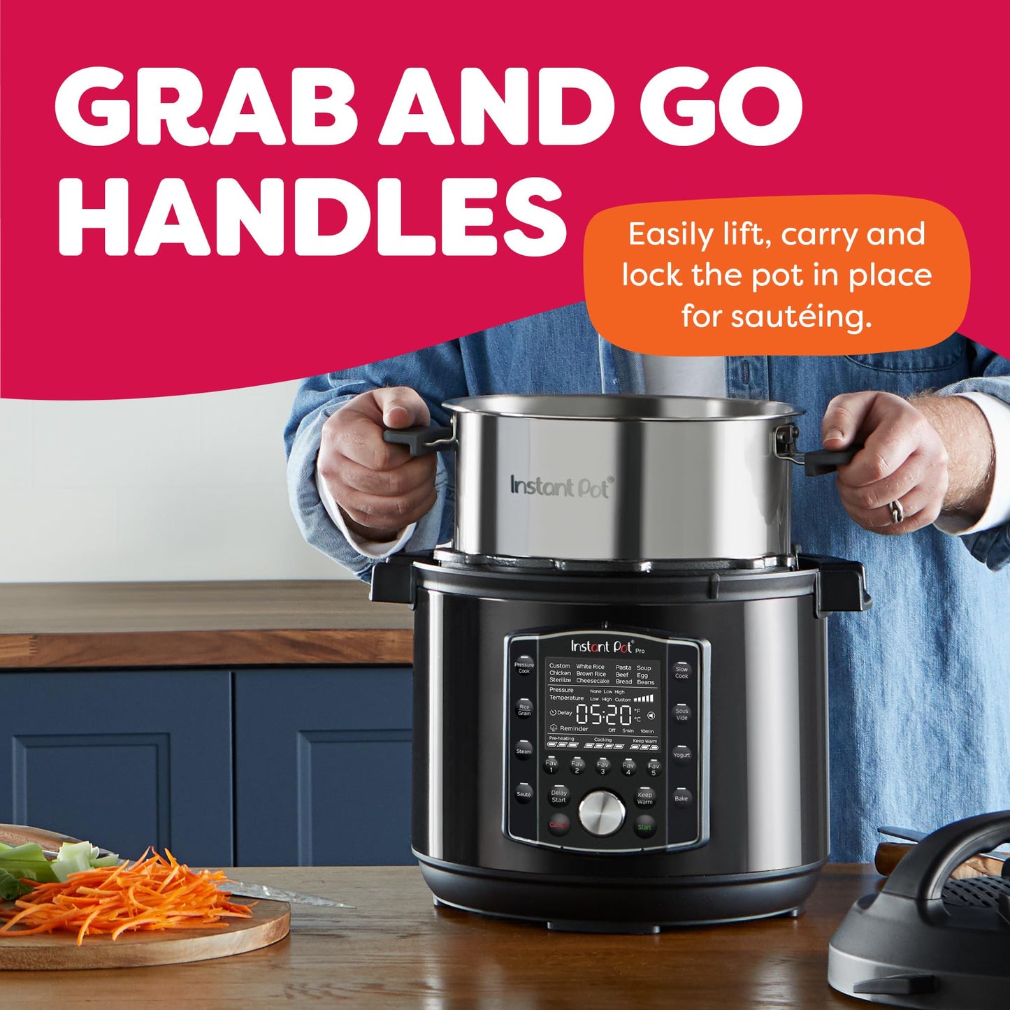 INSTANT POT Pro 10-in-1 Pressure Cooker & Slow Cooker, 8 QT