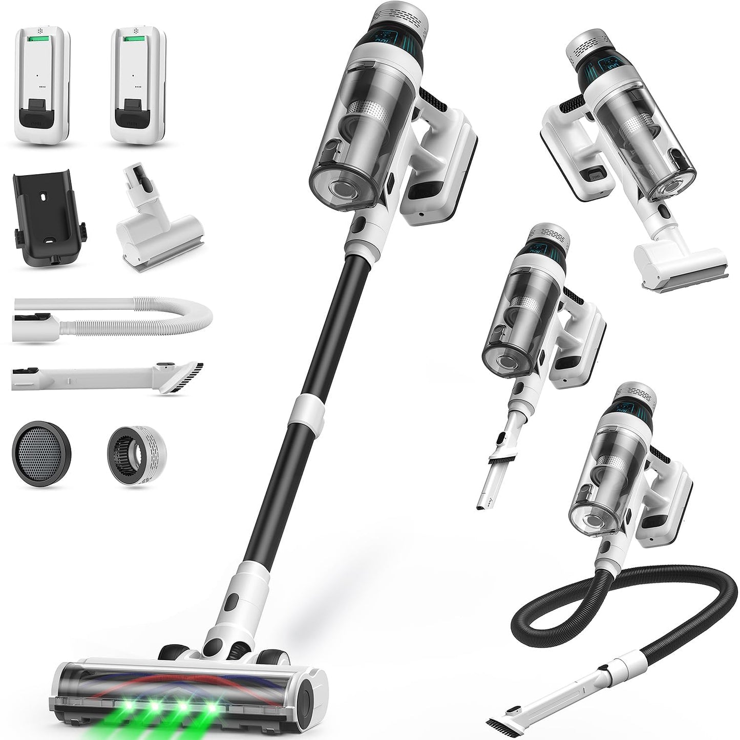 NUYUPO Cordless Vacuum Cleaner with 2 Batteries & 110 Min Runtime
