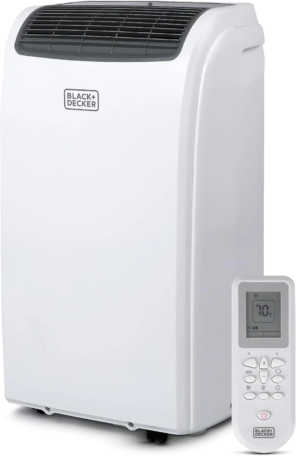 BLACK+DECKER 10,000 BTU Portable Air Conditioner for Rooms up to 450 Sq. Ft. with Remote – White