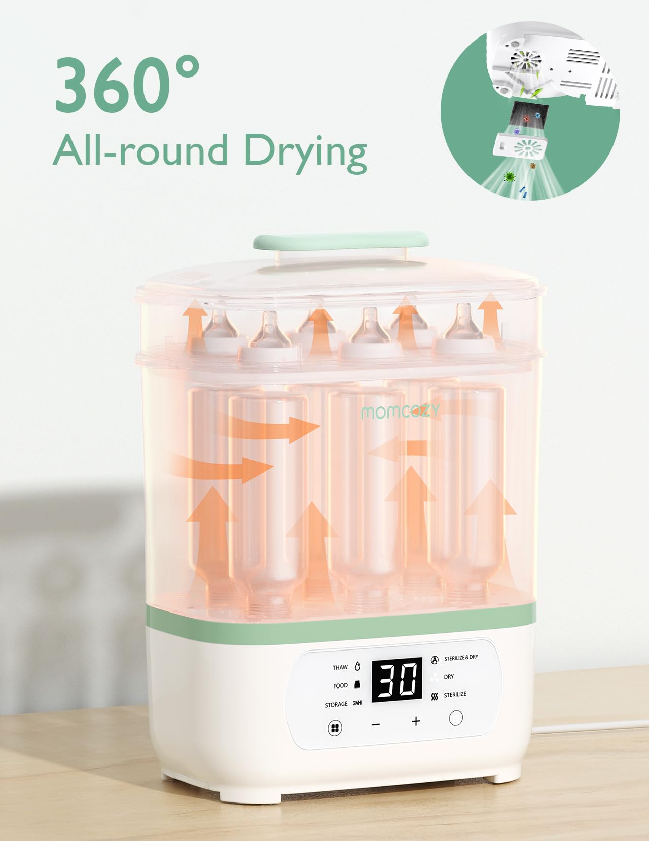 MOMCOZY Electric Steam Baby Bottle Sterilizer & Dryer