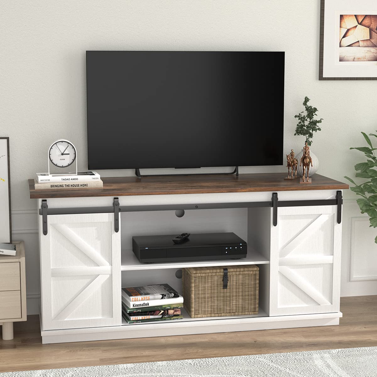 JUMMICO TV Stand for 65 Inch TV with Storage Cabinets