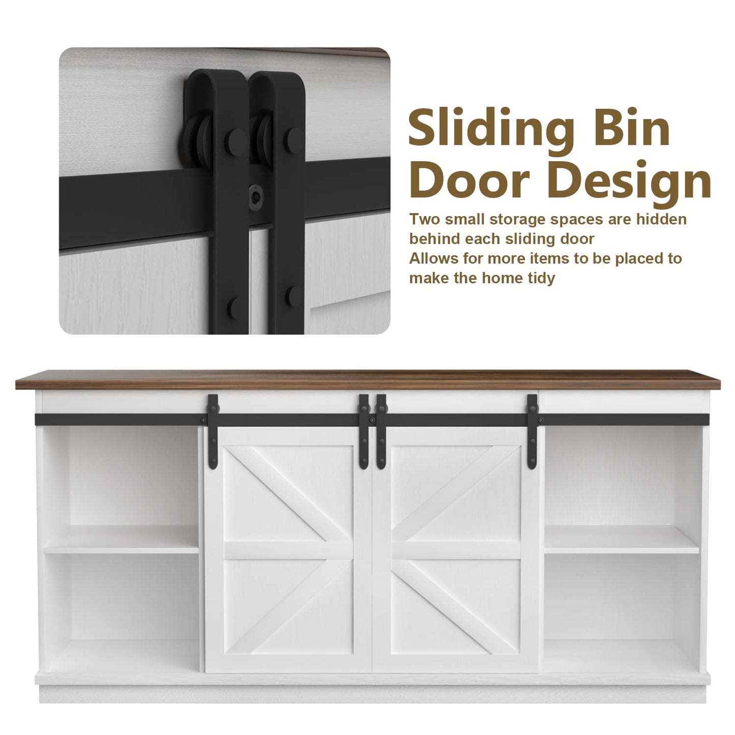 JUMMICO TV Stand for 65 Inch TV with Storage Cabinets
