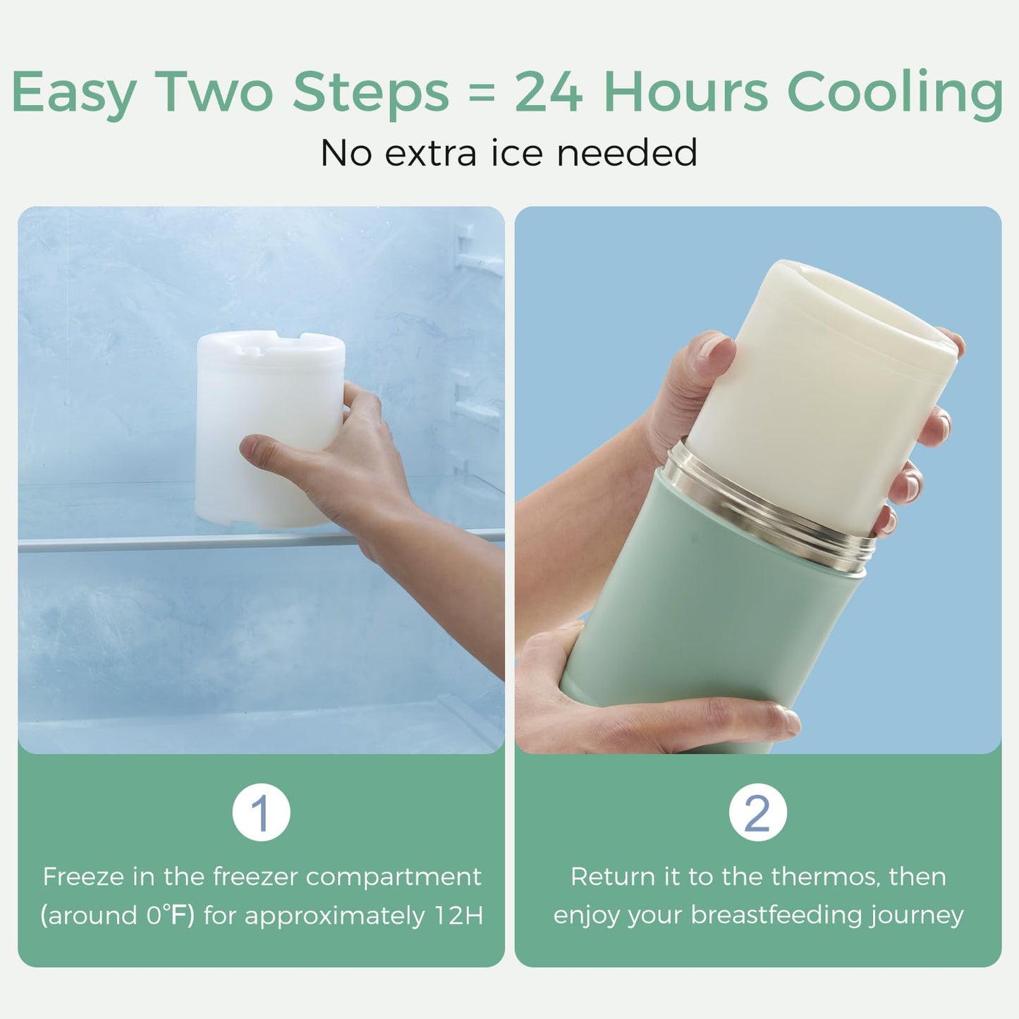 MOMCOZY 22oz Portable Breast Milk Cooler with 24-Hour Chill