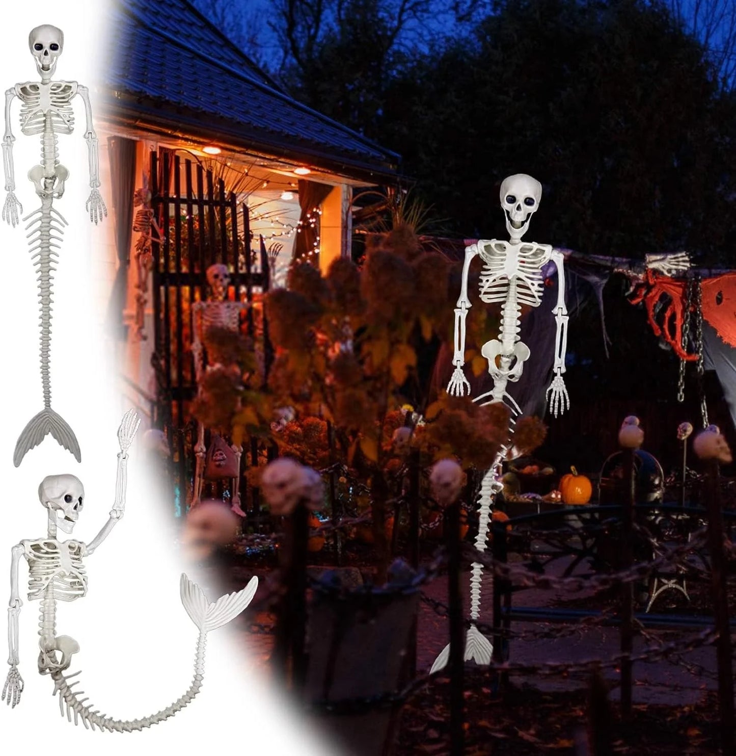 Ghost Skull Mermaid Plastic Bones