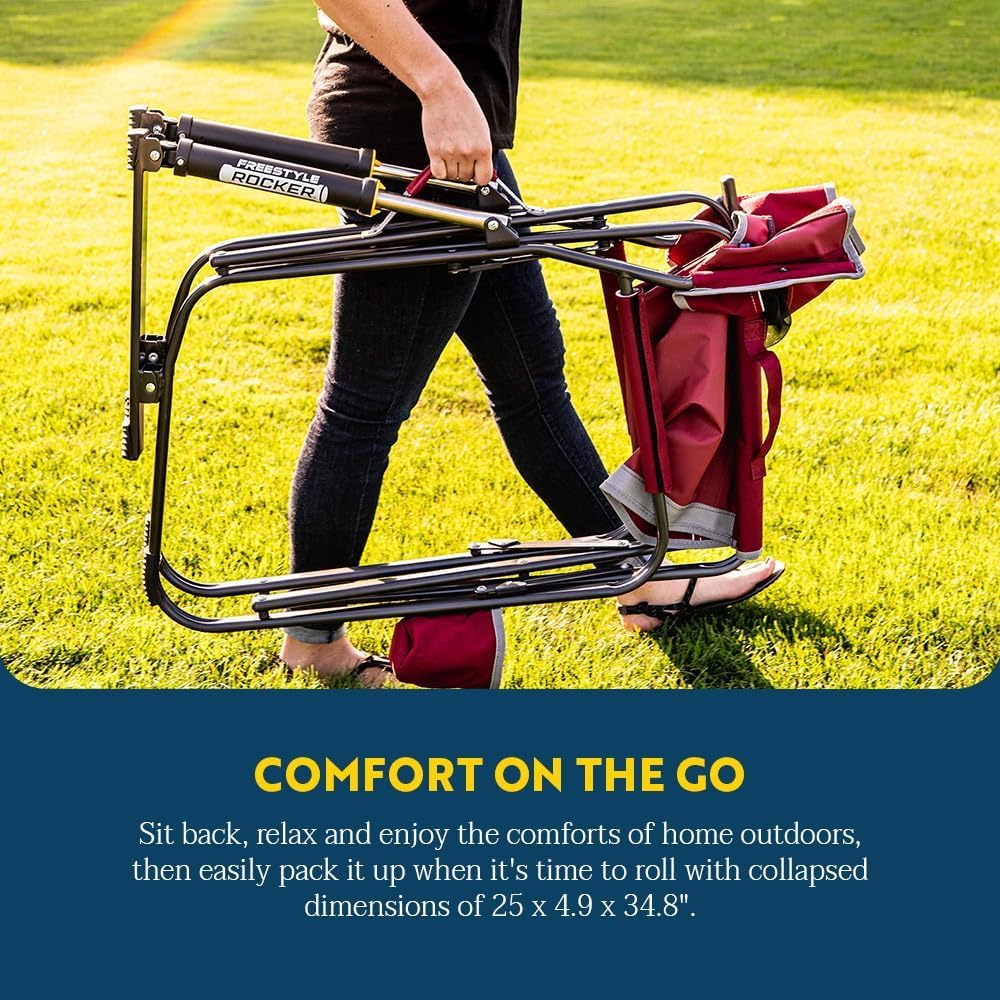 GCI OUTDOOR Freestyle Rocker Camping Chair - Portable Folding Design