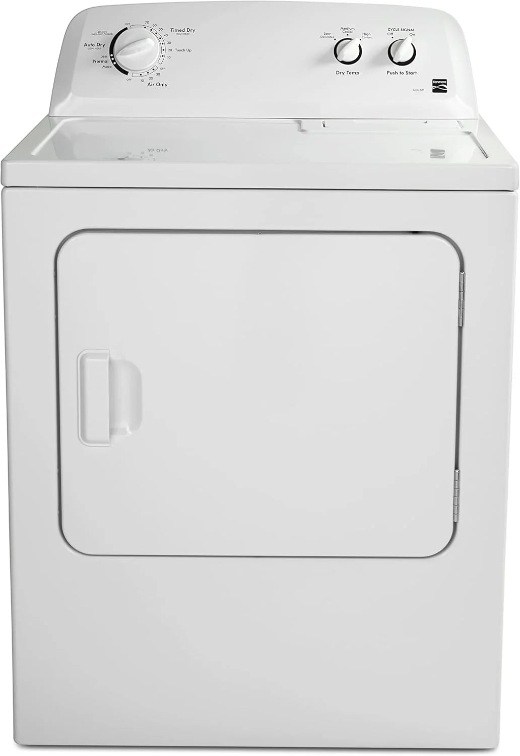 29′′ Front Load Electric Dryer with Wrinkle Guard and 7.0 Cubic Ft. Total Capacity, White