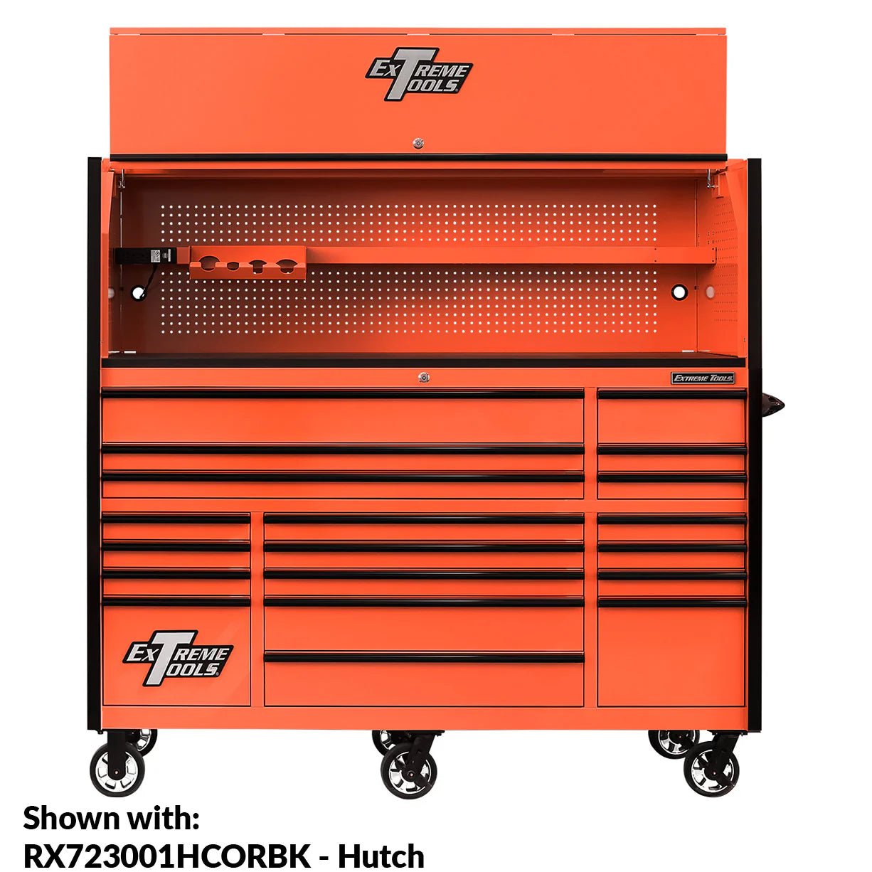 Extreme Tools RX250 Series 72-in x 30-in Roller Cabinet – 19-Drawer – 250 lb Drawer Slides