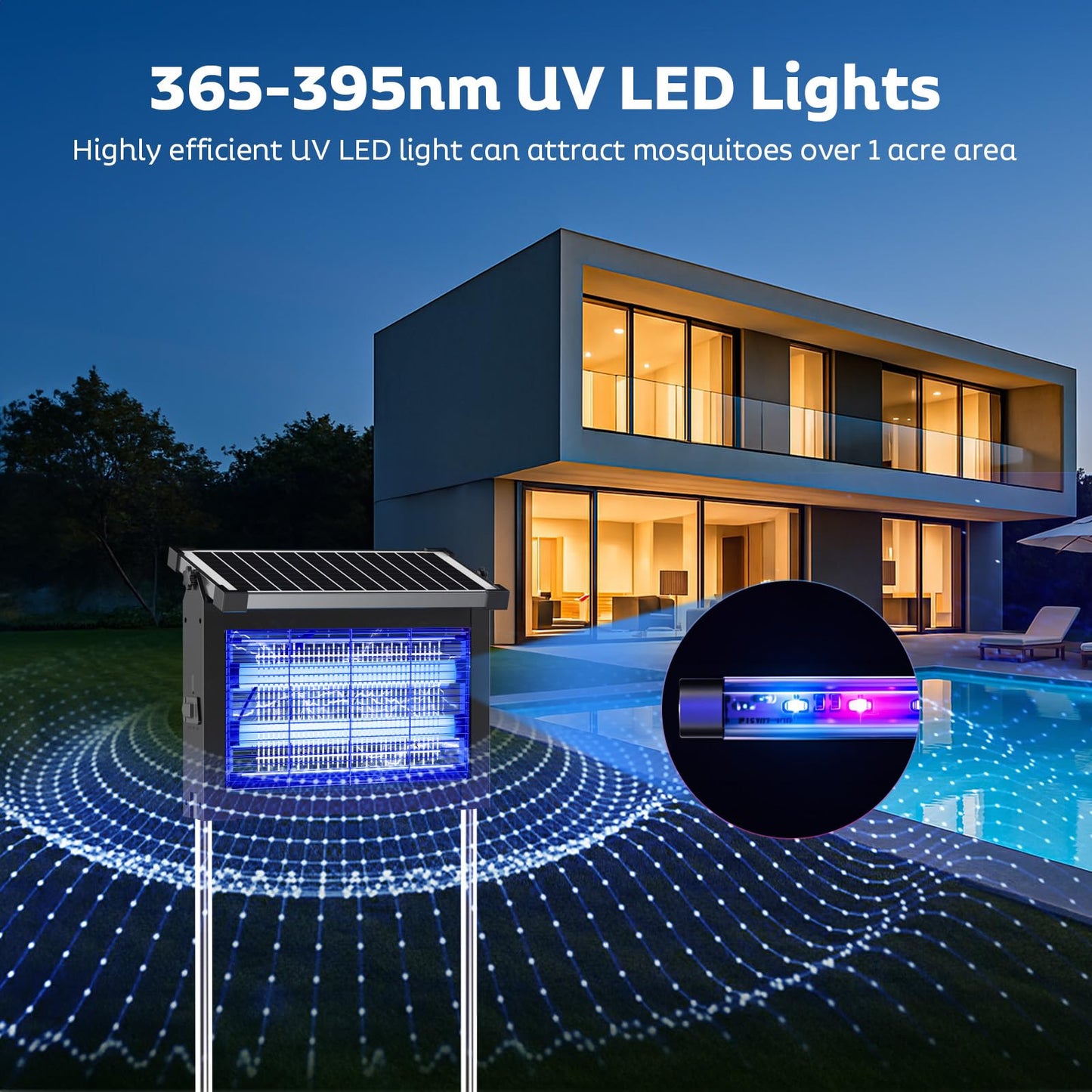 ONBEAM Solar Bug Zapper Outdoor - Waterproof Mosquito Killer