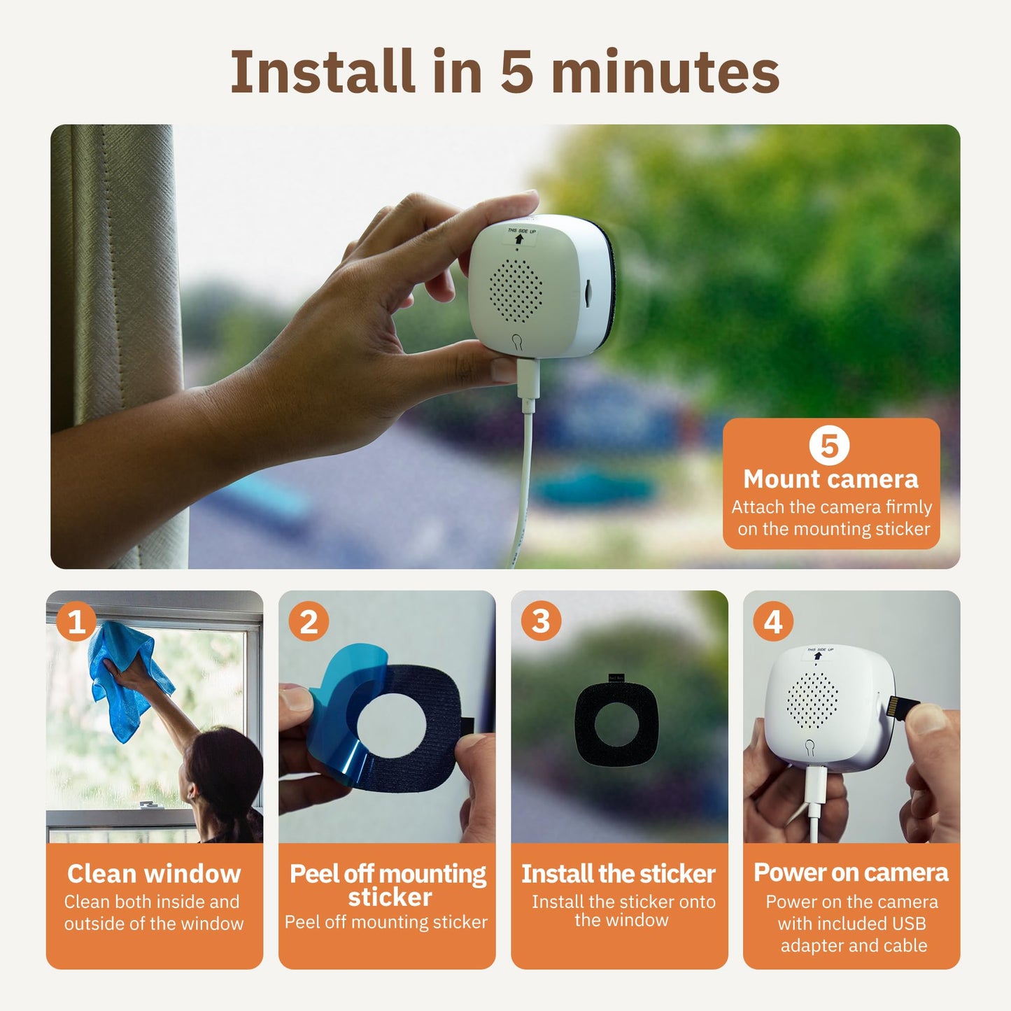 GIRAFIT 3MP 2K WiFi Indoor Security Cameras, 2 Pack