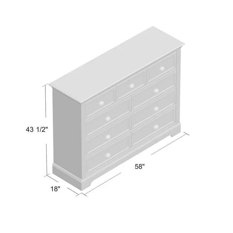 9 Drawer 58'' W
