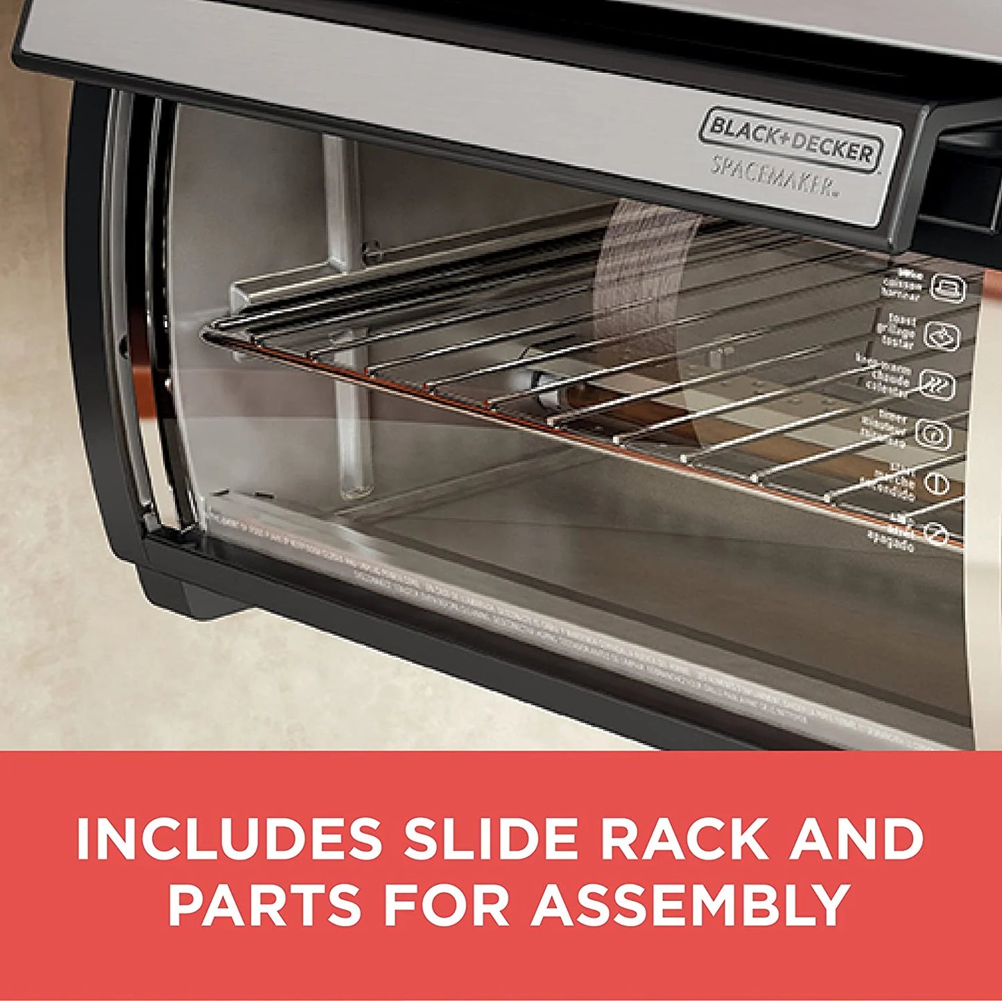 Spacemaker Under-Counter Toaster Oven, Black/Stainless Steel, TROS1000D