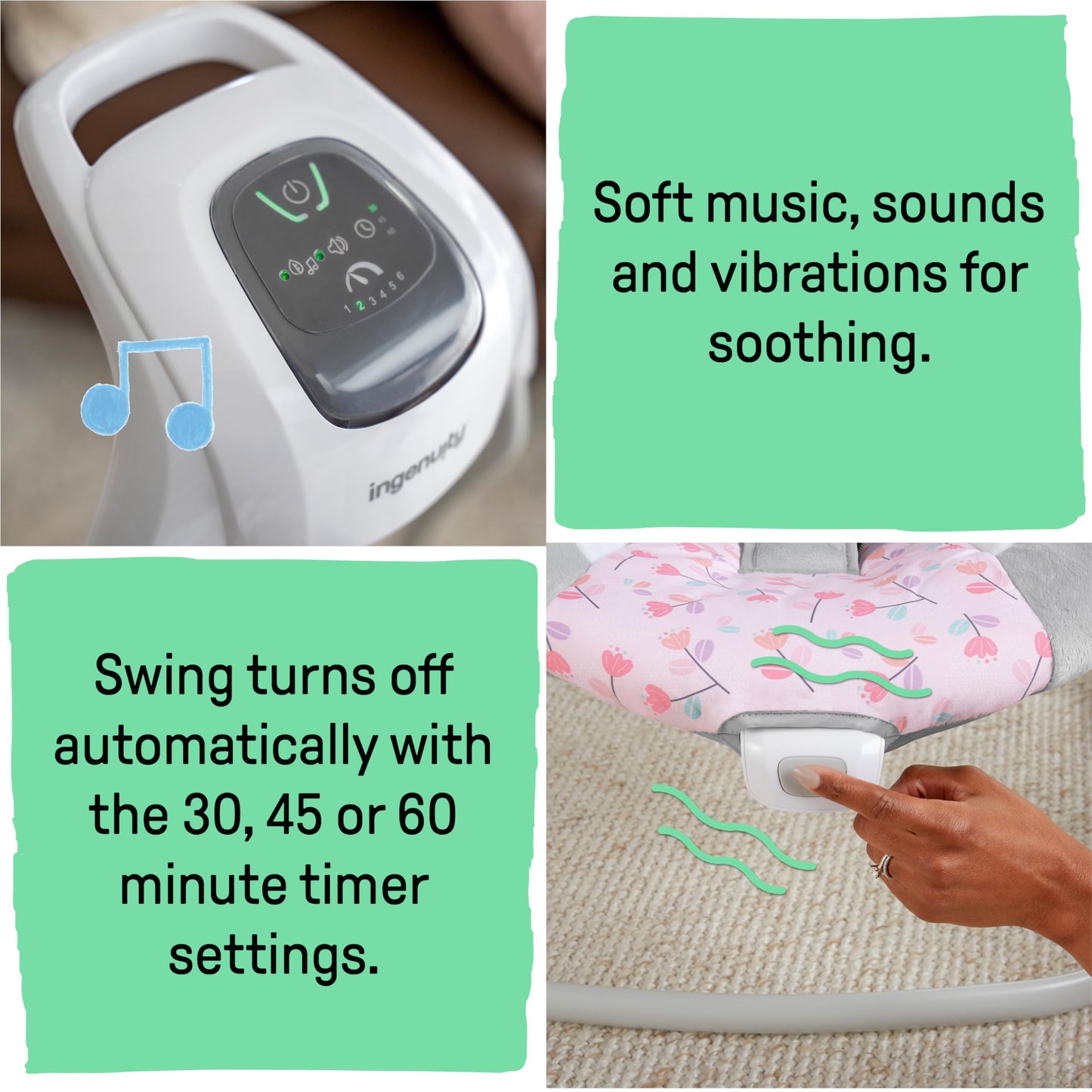 INGENUITY SimpleComfort 6-Speed Multi-Direction Baby Swing